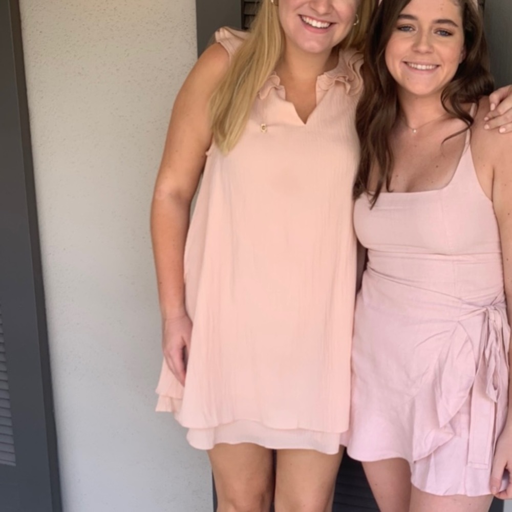 UMGEE Blush Ruffle Collar Shift Dress